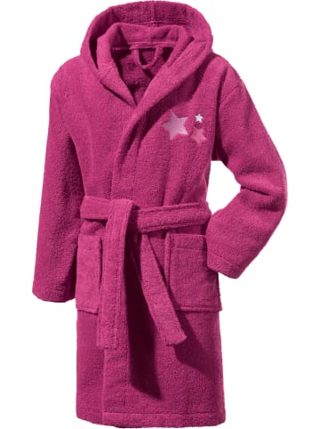 Erwin Müller Frottier Kinder-Bademantel mit Kapuze in beere