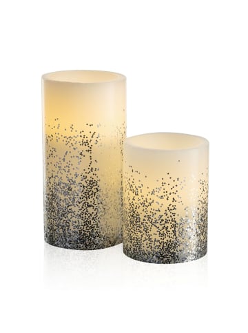 Pauleen Wachskerze Glowing Glitter Candle in Weiß/Silber -H:100/150mm