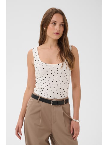 Kaffe Bluse ärmellos KAbella Slim fit in Chalk / Black Dot