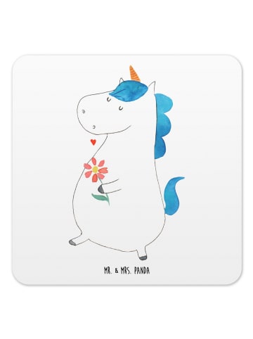 Mr. & Mrs. Panda Untersetzer für Gläser Einhorn Spaziergang ohne... in Weiß