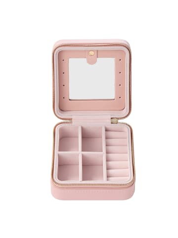 SONGMICS Schmuckkasten Gisella in Rosa - (B)11.4 x (H)5.5 x (T)11.4 cm