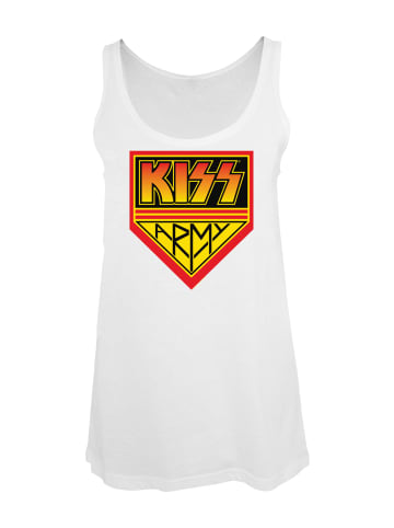 F4NT4STIC Tanktop Kiss Rock Band Army Logo in weiß