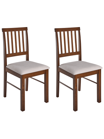 Beliani 2er-Set Esszimmerstuhl ORONO in Braun/Beige