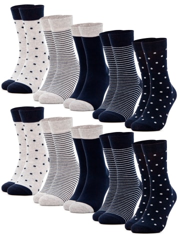 Occulto 10er Pack Muster Socken Milka in Blau