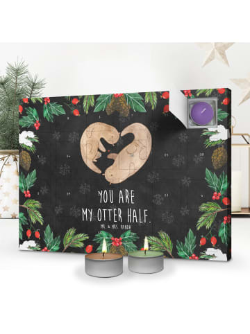 Mr. & Mrs. Panda Adventskalender Otter Herz mit Spruch in Kreidetafel
