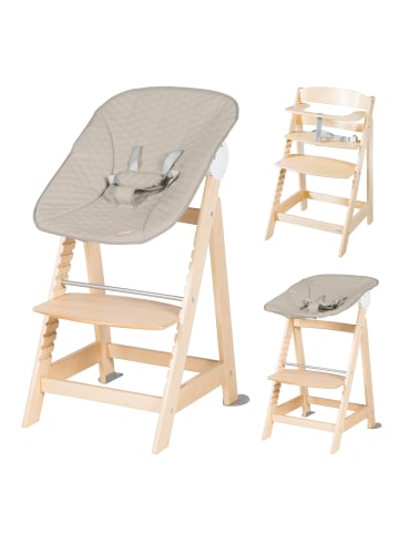 roba Treppenhochstuhl 'Born Up' Set 2in1 - 'Greyish gesteppt' - mit Liegefunktion