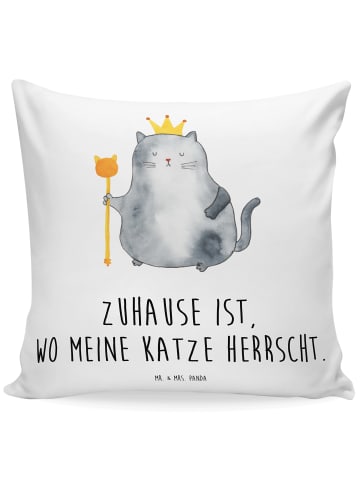 Mr. & Mrs. Panda kuschelkissen 40x40 Katze König mit Spruch in Weiß