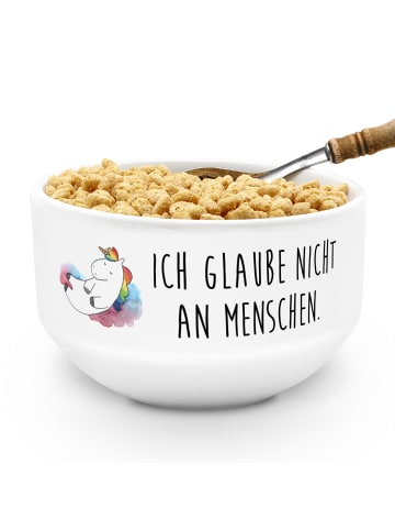 Mr. & Mrs. Panda Müslischale Einhorn Wolke 7 mit Spruch in Weiß