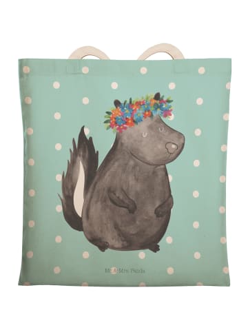 Mr. & Mrs. Panda Einkaufstasche Stinktier ohne Spruch in Türkis Pastell