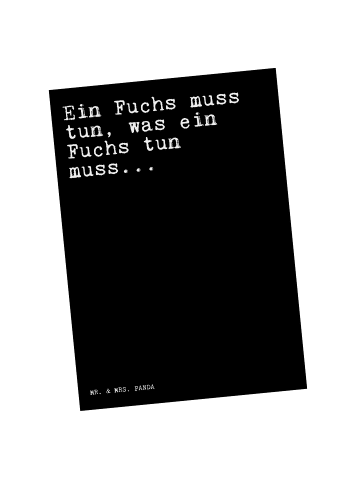 Mr. & Mrs. Panda Postkarte Ein Fuchs muss tun,... mit Spruch in Schwarz