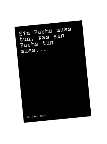 Mr. & Mrs. Panda Wanddeko Ein Fuchs muss tun,... mit Spruch in Schwarz