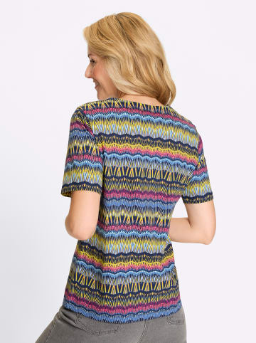 Sieh an! Rundhals-Shirt in marine-limone-bedruckt