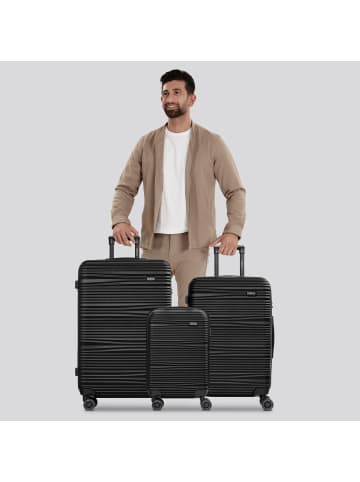 Redolz Essentials 16 3-SET 4 Rollen Kofferset 3-teilig in black