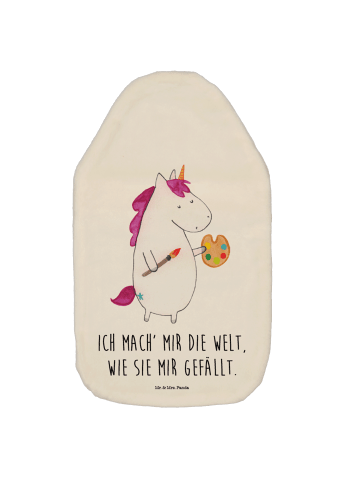 Mr. & Mrs. Panda Wärmflasche Einhorn Künstler mit Spruch in Weiß