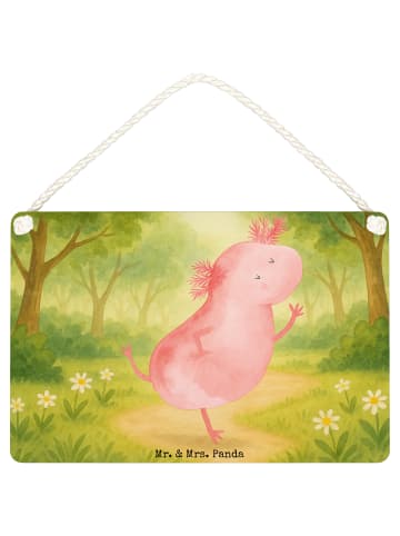Mr. & Mrs. Panda Deko Schild Axolotl Tanzen Design ohne Spruch in Weiß