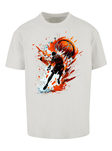 F4NT4STIC T-Shirt Basketball Splash Sport OVERSIZE TEE in lightasphalt