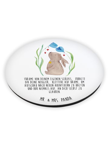 Mr. & Mrs. Panda magnet Hase Blume mit Spruch in Weiß