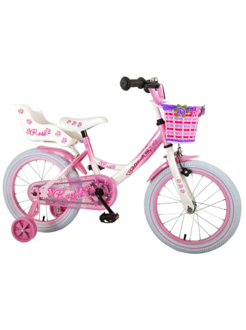 Volare Kinderfahrrad Rose für Mädchen Fahrrad 16 Zoll Kinderrad in Pink/Weiß 3 Jahre