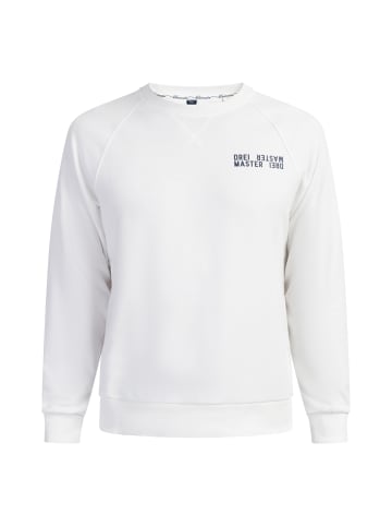 DreiMaster Maritim Herren Sweatshirt Mit Rundhals in Weiss