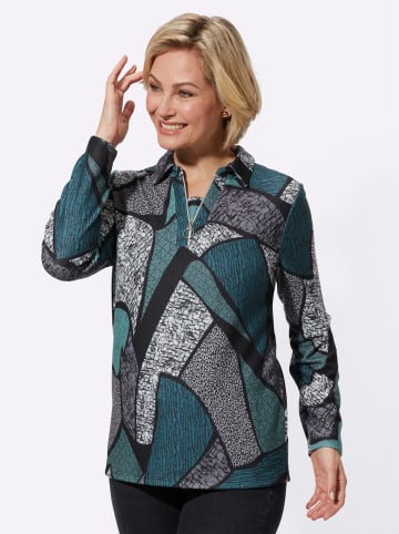 WITT WEIDEN Winter-Shirt in ozean-schwarz-bedruckt