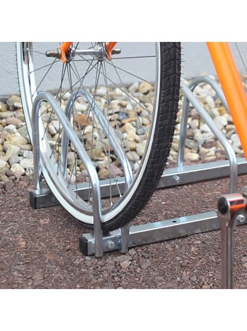 relaxdays Fahrradständer in Silber - (B)100 x (H)26 x (T)32 cm