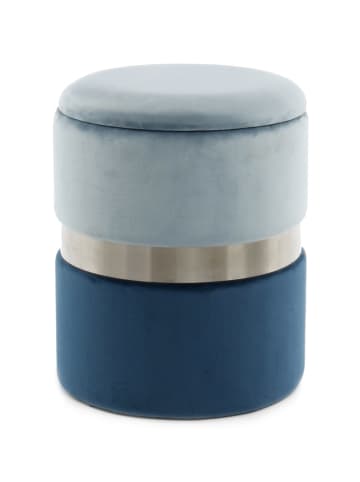 Kayoom Hocker Zora 2erSet in hellblau - silber - blau