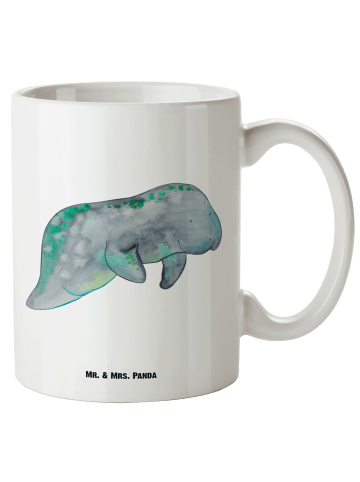 Mr. & Mrs. Panda weisse tasse Seekuh Chillen ohne Spruch in Weiß