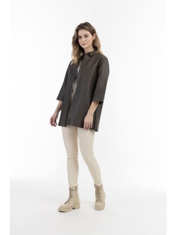 DreiMaster Damen Lederhemd in Taupe