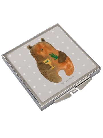 Mr. & Mrs. Panda Schminkspiegel Bär Konfirmation ohne Spruch in Grau Pastell