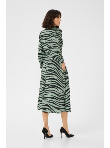 Kaffe Kleid KAemine Regular fit in Green/Black Animal