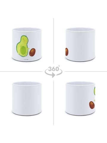 Mr. & Mrs. Panda Pflanzkübel Avocado Kern rollt ohne Spruch in Weiß