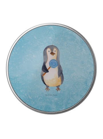 Mr. & Mrs. Panda Blechbüchse Pinguin Lolli ohne Spruch in Eisblau