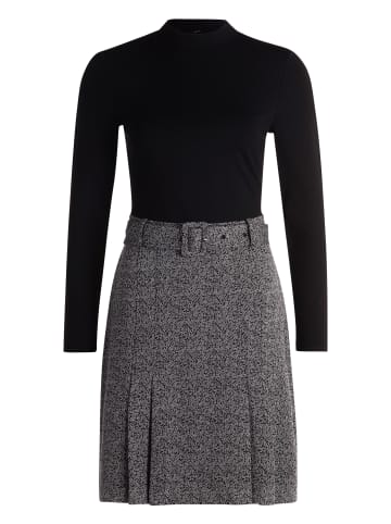 Zero  Minikleid 2 in 1 Optik Fischgrätenmuster in Patch BlackCream
