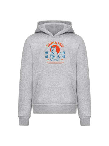 F4NT4STIC Hoodie Japanischer Shiba Inu Hund in grau meliert