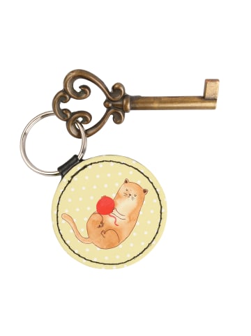 Mr. & Mrs. Panda Anhänger Katze Wolle ohne Spruch in Gelb Pastell