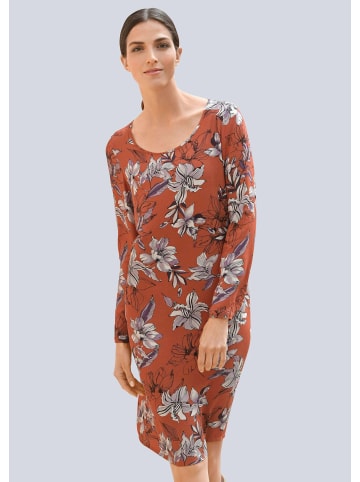 Alba Moda Kleid mit Krempelärmel in rost