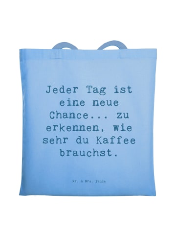 Mr. & Mrs. Panda Jutebeutel Spruch Motivation und Kaffee mit Spruch in Sky Blue