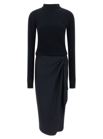 Pinko Blau Polyester Midi Kleid