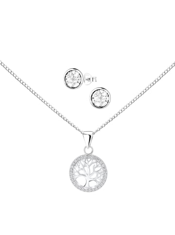 Alexander York Schmuckset TREE OF LIFE Zirkonia weiß in 925 Sterling Silber, 4-tlg.