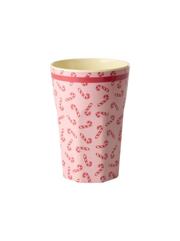 Rice Melamin-Becher Candy Cane – hoch in rot