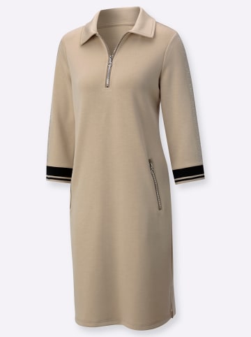 creation L Modal-Mix-Kleid in beige-schwarz