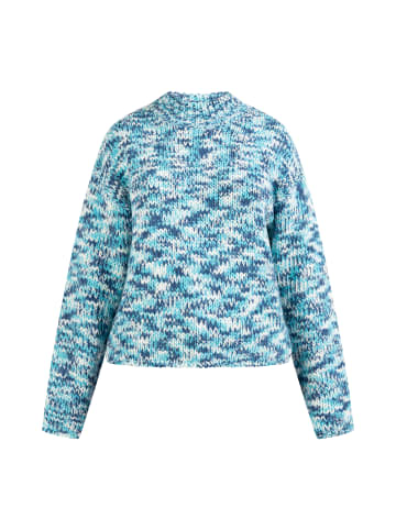 myMo Damen Strickpullover in Blau Mehrfarbig