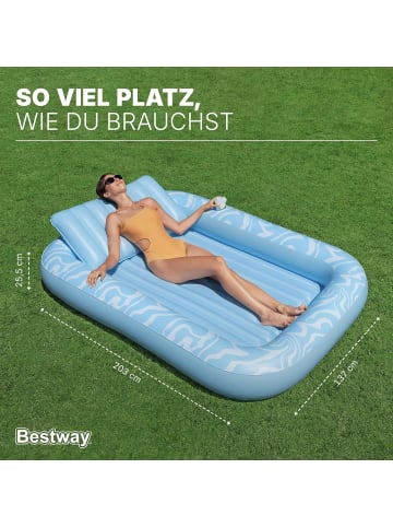 Bestway Aufblasbare Sonnenliege 203x137x25,5cm in blau