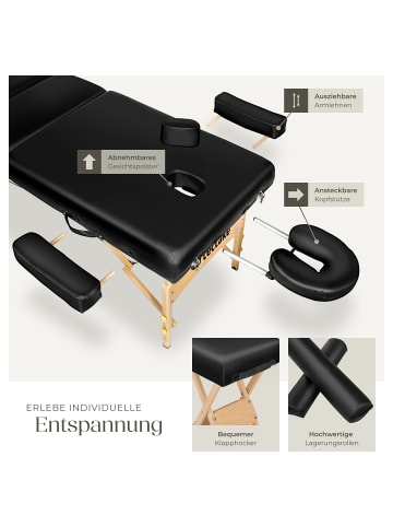 tectake 3 Zonen Massageliege-Set  218 x 102 x 90 cm, schwarz
