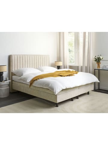 Beliani Doppelbett CASTELLAN in Beige/Schwarz - (W) 160 x (H) 120 x (L) 216 cm
