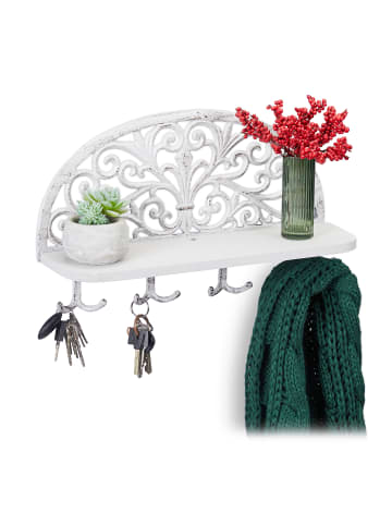 relaxdays 2 x Wandgarderobe in Weiß - (B)39x (H)23 x (T)11,5 cm