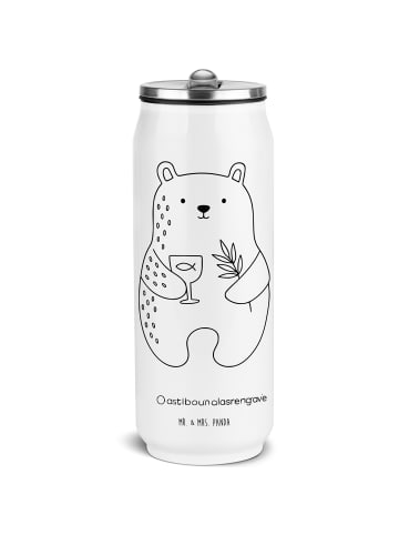 Mr. & Mrs. Panda Wasserflasche Bär Konfirmation ohne Spruch in Weiß