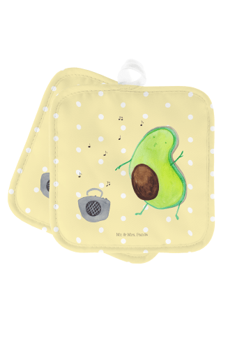 Mr. & Mrs. Panda Topflappen Avocado Tanzen ohne Spruch in Gelb Pastell