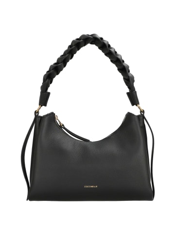 COCCINELLE Boheme Grana Double - Schultertasche S 30 cm (sandshe/seagras) in noir/cognac