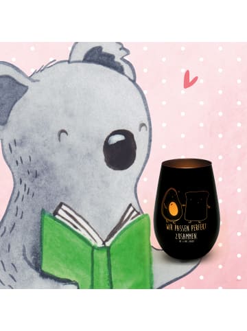 Mr. & Mrs. Panda Teelichthalter Glas Avocado Toast mit Spruch in Schwarz